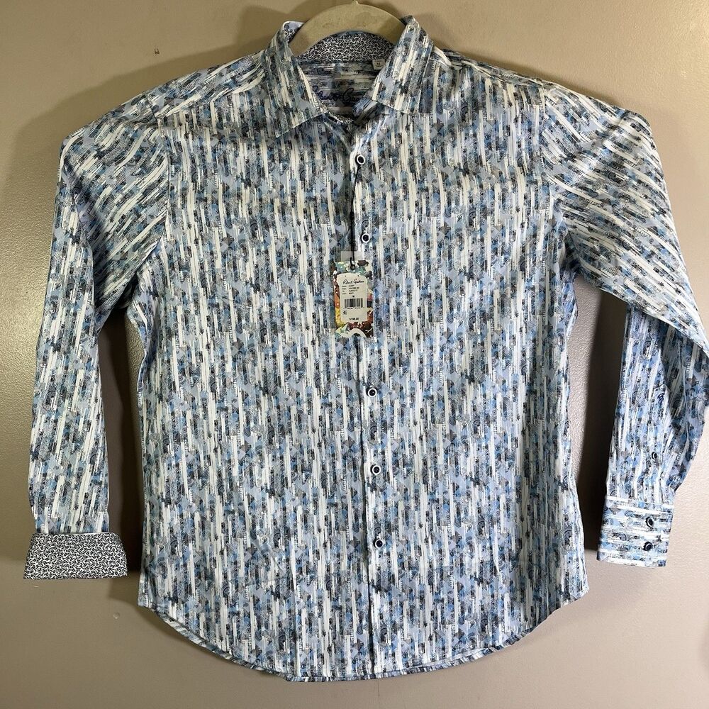 Robert Graham Eldert Long Sleeve Shirt Men Medium Flip Cuff Classic Fit Colorful